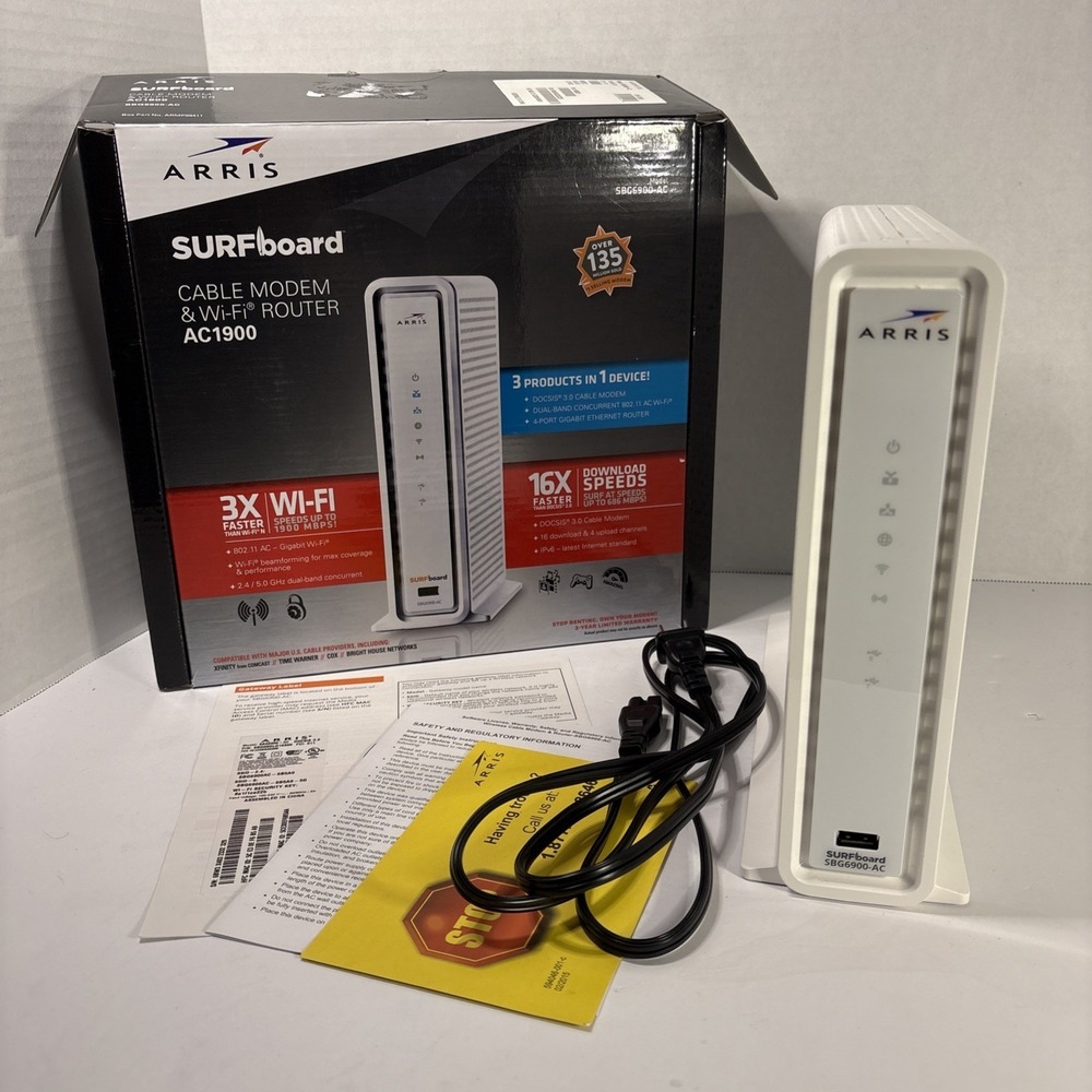 ARRIS SURFboard SBG6900-AC Cable Modem WiFi Router DOCSIS 3.0 AC1900 Dual Band - Picture 5 of 9